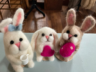 CLASS - Needle Felting Springtime Bunny