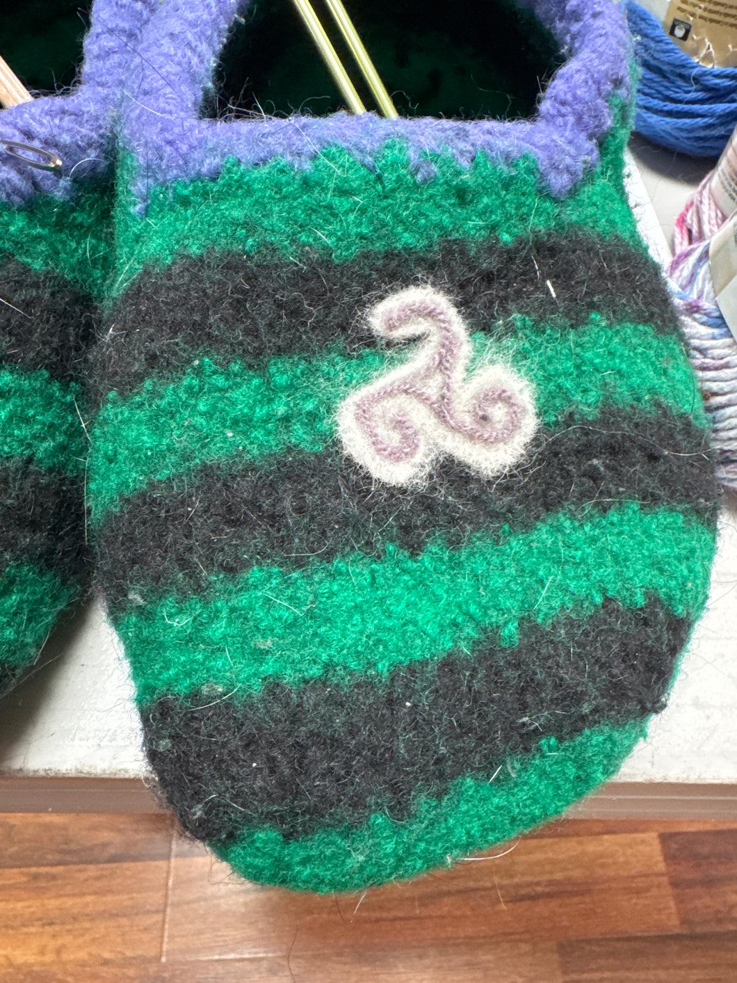 CLASS - Needle felting a design into your Sailor Slippers